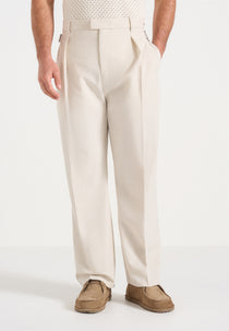 Dorian - Pleated Linen Trousers - Natural