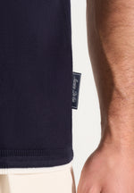 Wyatt - Contrast Knit T-Shirt - Navy