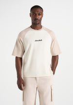 Unisex Signature Raglan Cotton T-Shirt - Cream/Beige