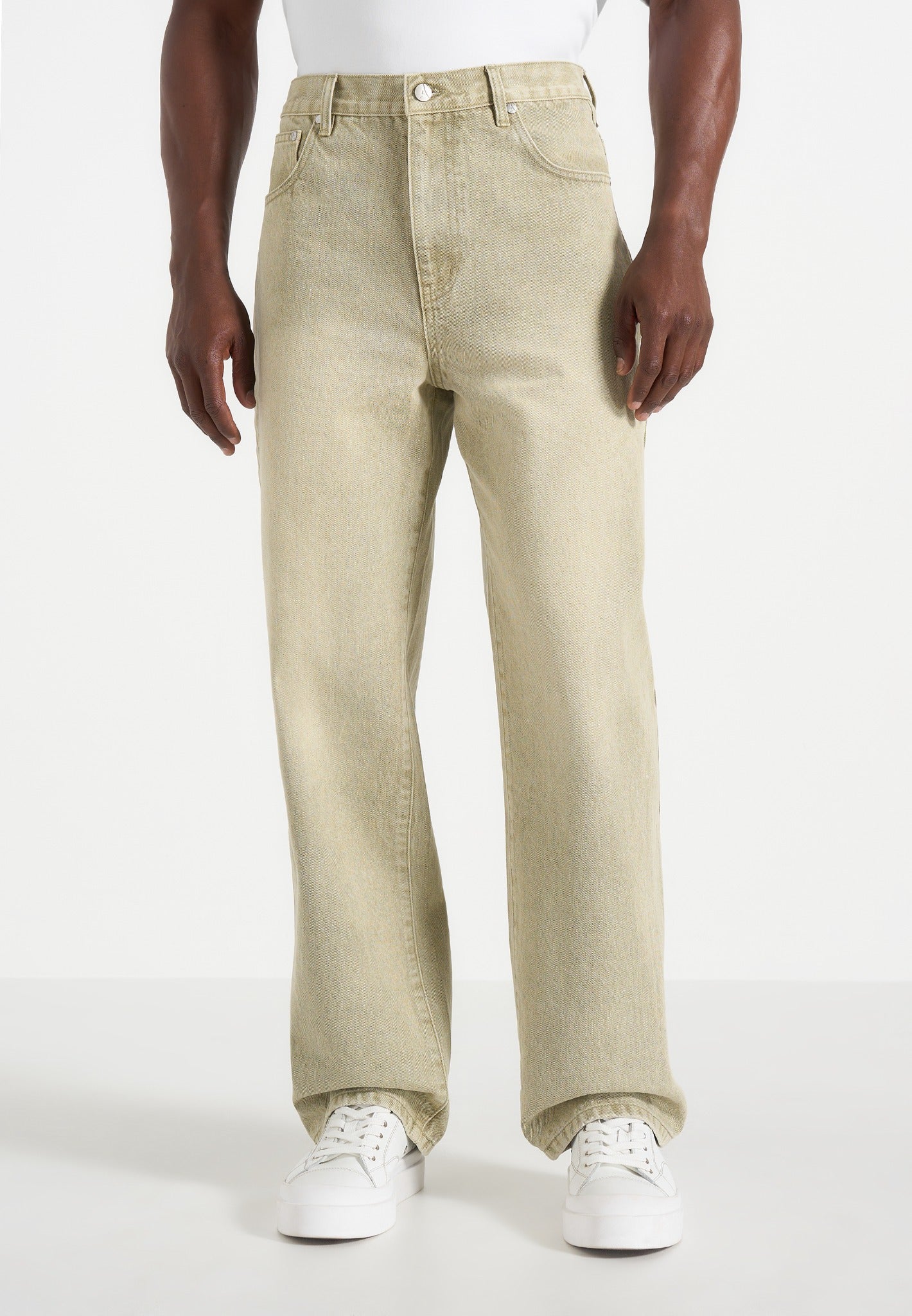 DN002 - Relaxed Fit Denim Jeans - Sage 