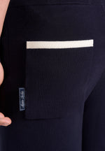 Regis - Contrast Detail Knit Shorts - Navy