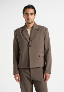 Silas - Tailored Cropped Blazer - Taupe