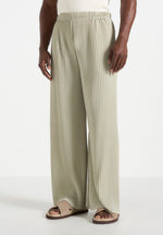 Jonas - Pleated Wide Leg Trousers - Sage