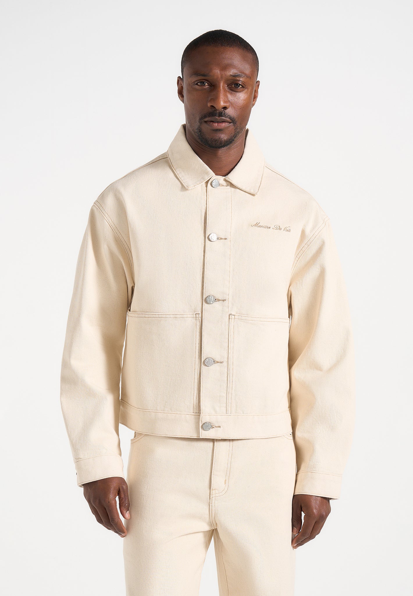 Damien - Boxy Fit Denim Jacket - Cream 