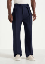 Pierre - Twin Pleat Tailored Trousers - Navy