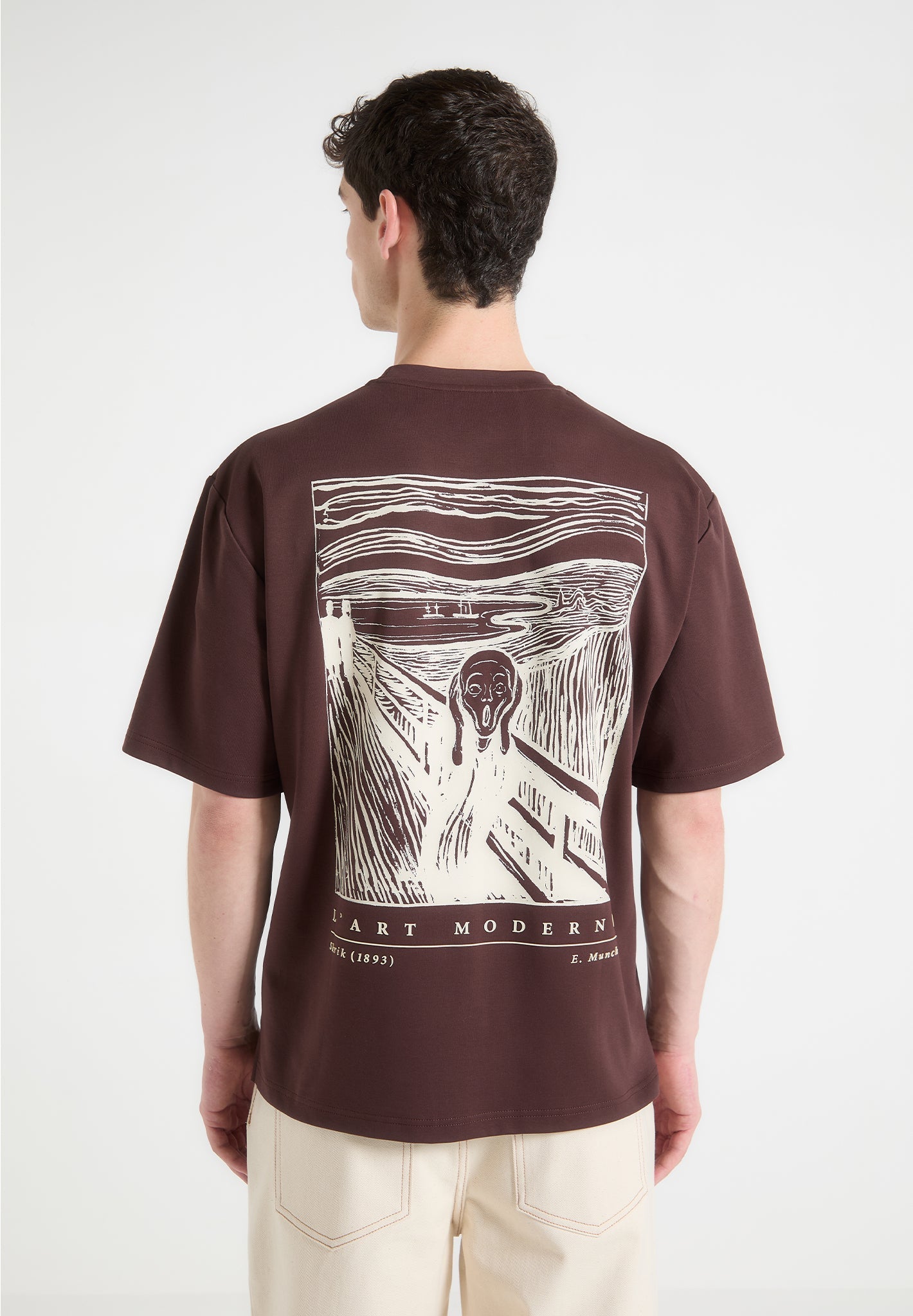 the-scream-cotton-t-shirt-brown