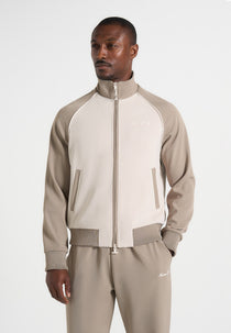 Signature Piped Track Jacket - Taupe/Beige