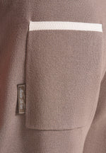 Regis - Contrast Detail Knit Shorts - Mushroom
