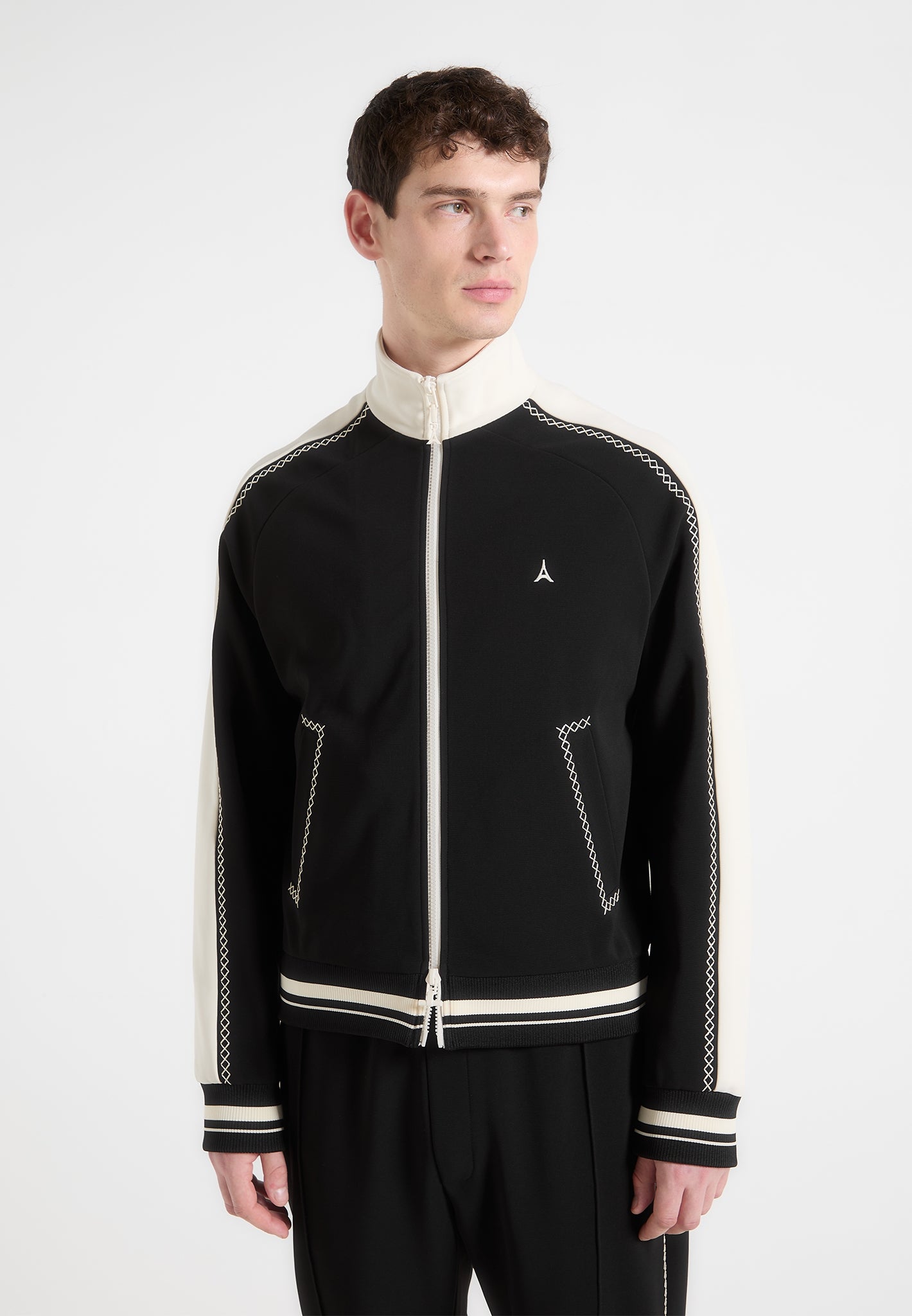 contrast-whipstitch-raglan-track-jacket-black