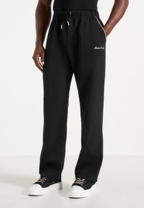 Signature Piped Track Pants - Black