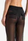 Sheer Belted Trousers - Black