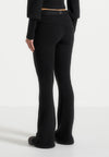 Knitted Fit & Flare Leggings with Belt - Black