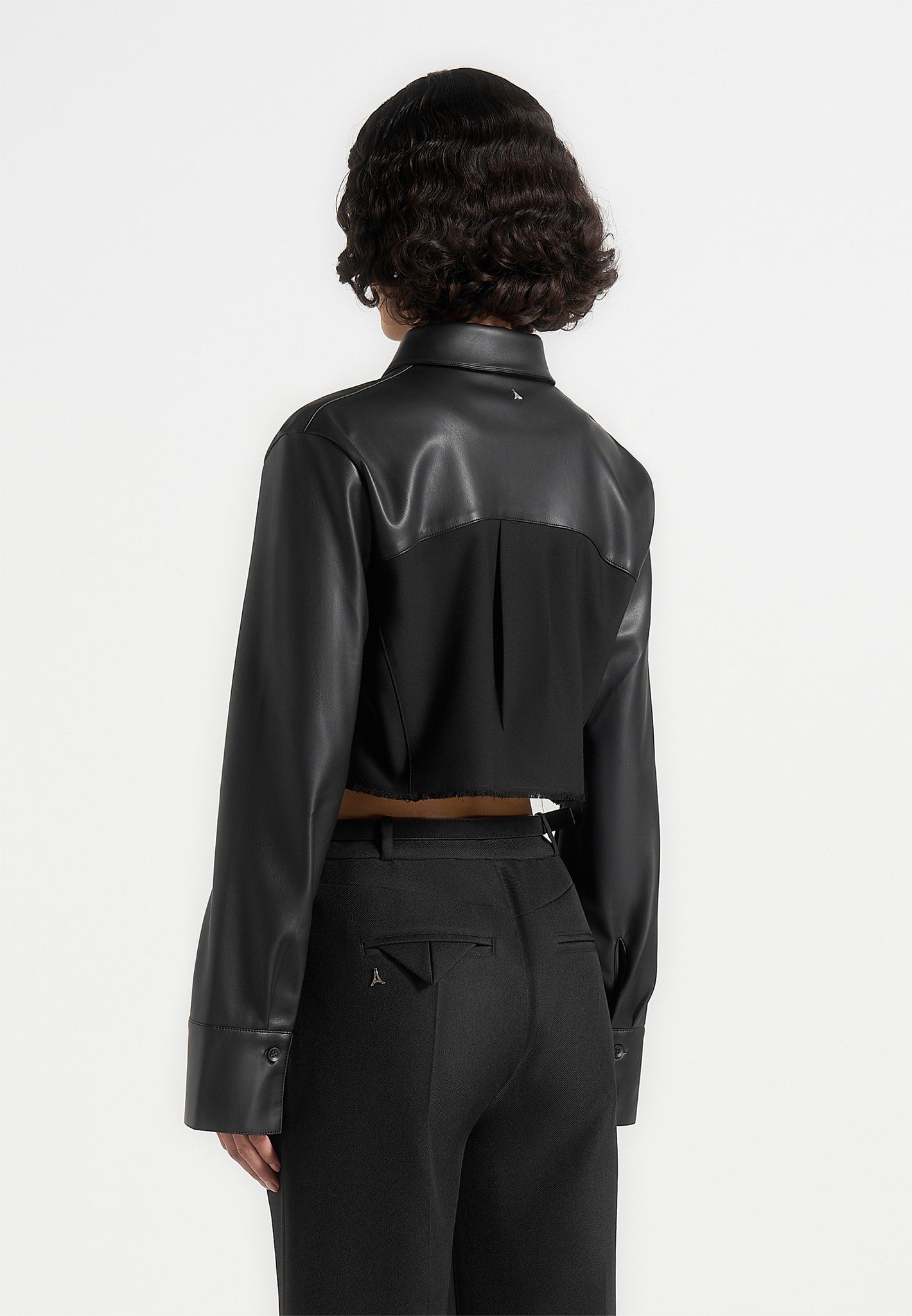 bernadette-leather-contrast-cropped-shirt-black