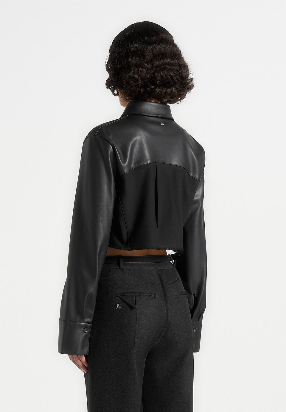 bernadette-leather-contrast-cropped-shirt-black