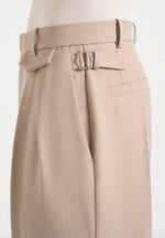 Pierre - Twin Pleat Tailored Trousers - Beige