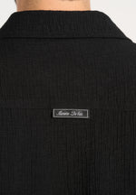 Bailey - Unisex Textured Long Sleeve Shirt - Black