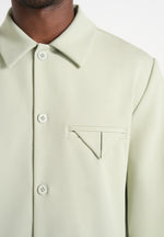 Leo - Hatched Tailored Overshirt - Sage