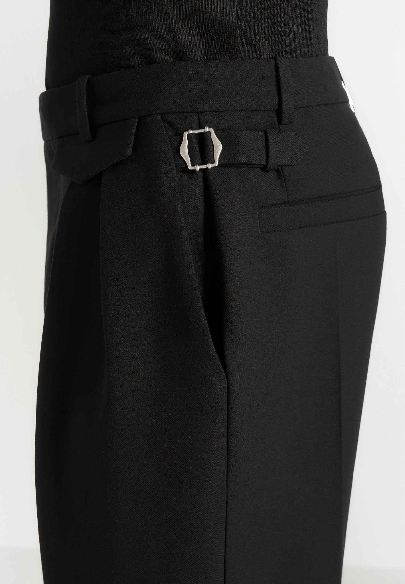 Pierre - Twin Pleat Tailored Trousers - Black