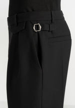 Pierre - Twin Pleat Tailored Trousers - Black