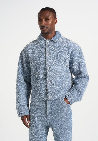Damien - Boucle Denim Jacket With Back Pleat - Blue | Manière De Voir