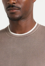 Wyatt - Contrast Knit T-Shirt - Mushroom