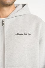 JS002 - Unisex Signature Relaxed Fit Zip Hoodie - Marl Grey