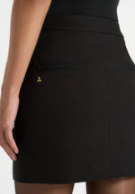 Josette - Tailored Mini Skirt With Braided Trim - Black