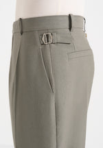Dorian - Pleated Linen Trousers - Khaki