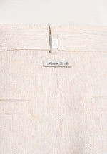 Loic -  Wide Leg Textured Trousers with Belt - Cream