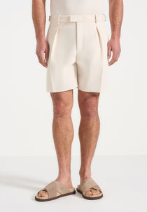 Marin - Tailored Pleated Shorts - Cream