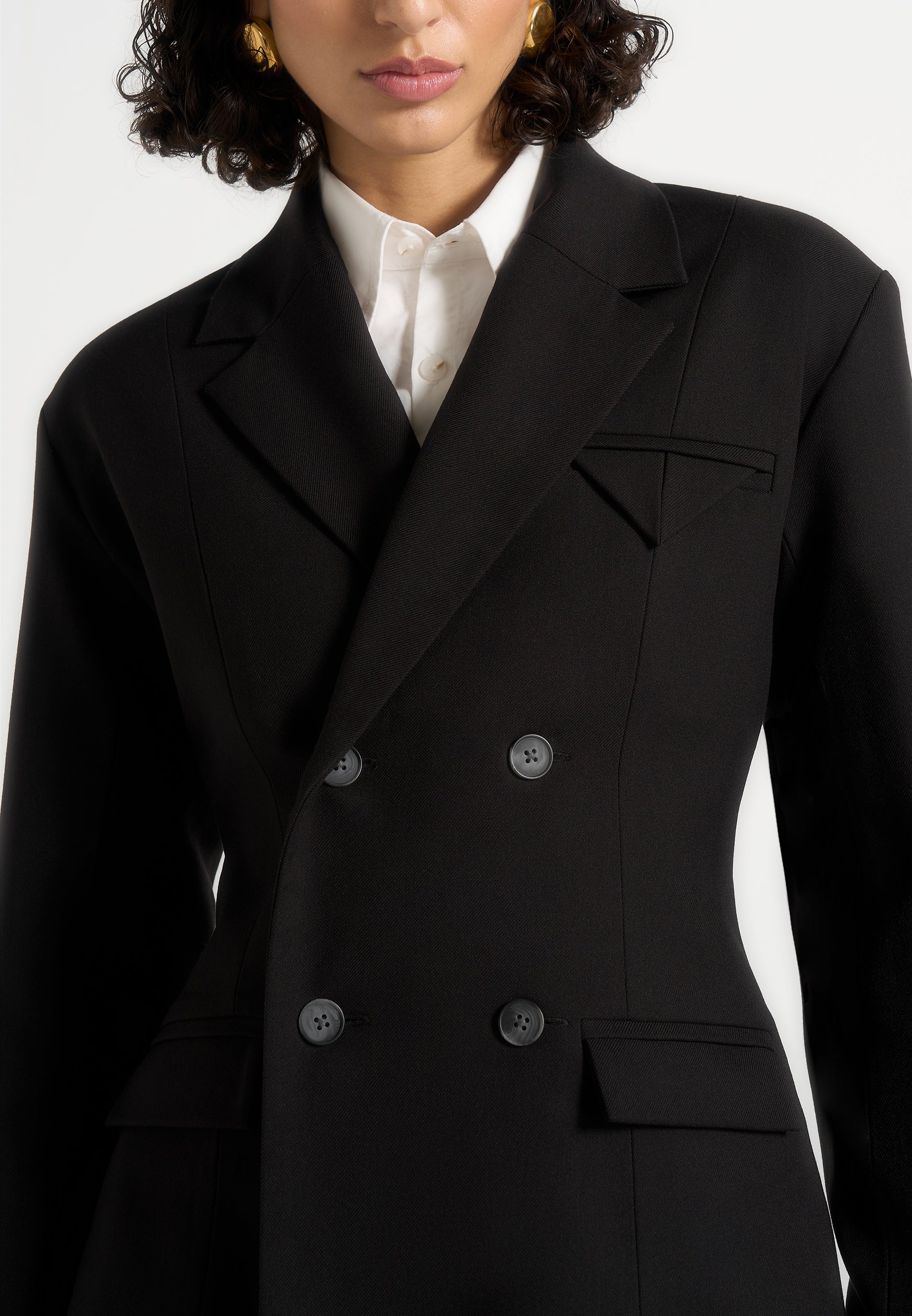 Maia - Double Breasted Blazer - Black