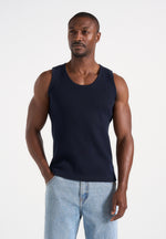 VS001 - Ribbed Cotton Vest - Navy