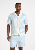 Idriss - Eiffel Monogram Resort Shirt - Pale Blue