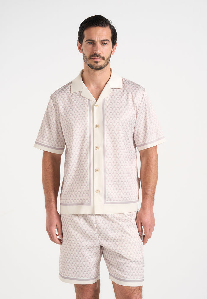 Idriss - Eiffel Monogram Resort Shirt - Cream