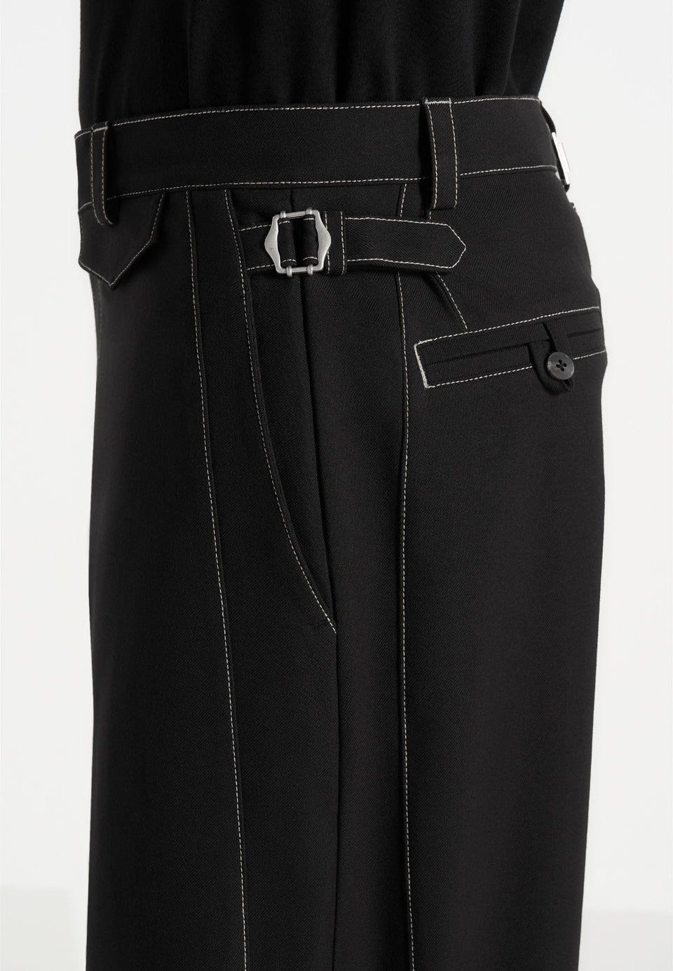 marceau-contrast-stitch-barrel-leg-trousers-black