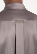 Carter - Unisex Oversized Satin Shirt - Taupe