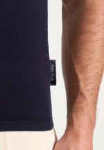 Enzo - Colour Block Polo Top - Navy