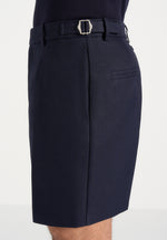 Marin - Tailored Pleated Shorts - Navy