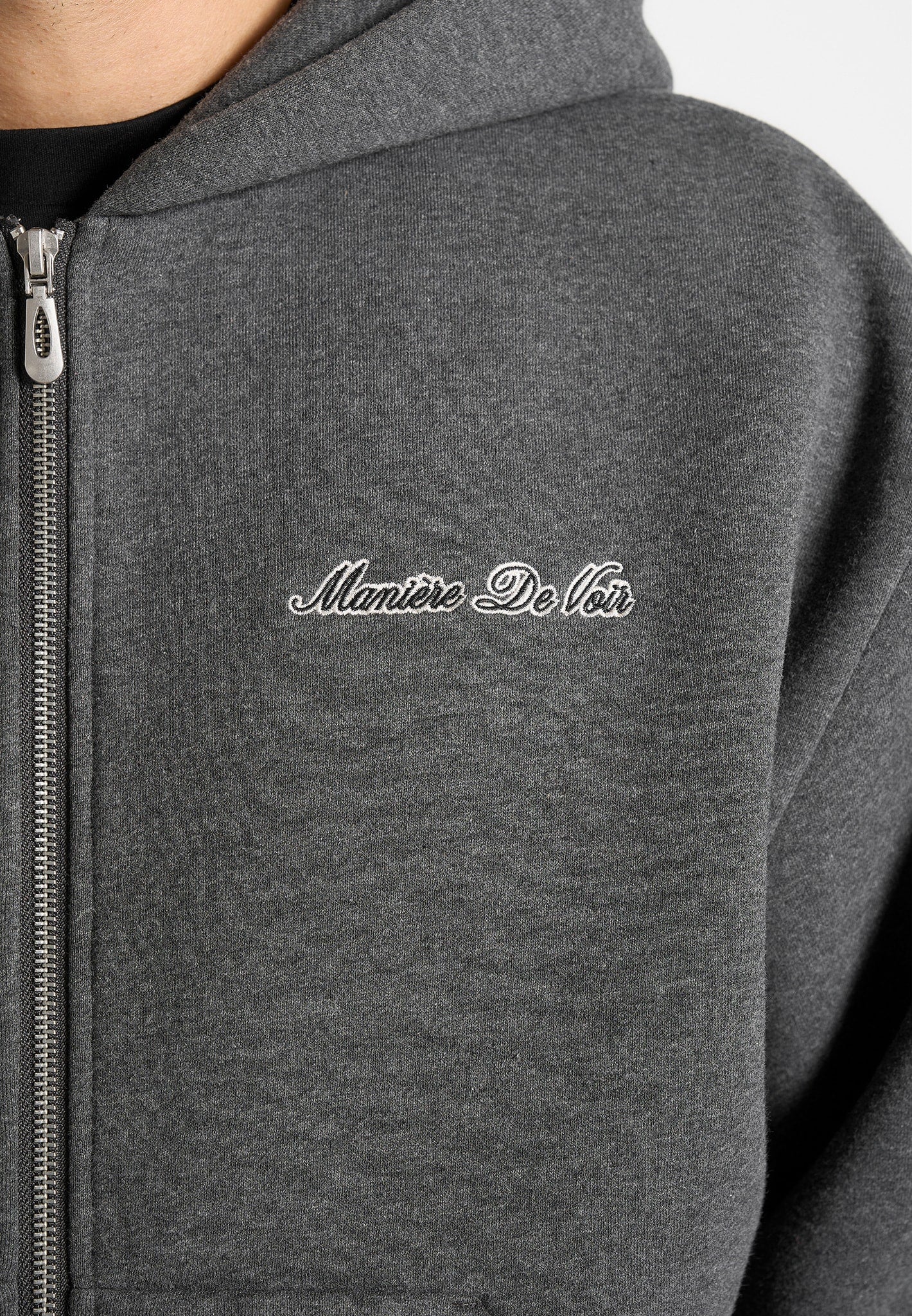 JS002 - Unisex Signature Relaxed Fit Zip Hoodie - Charcoal Grey