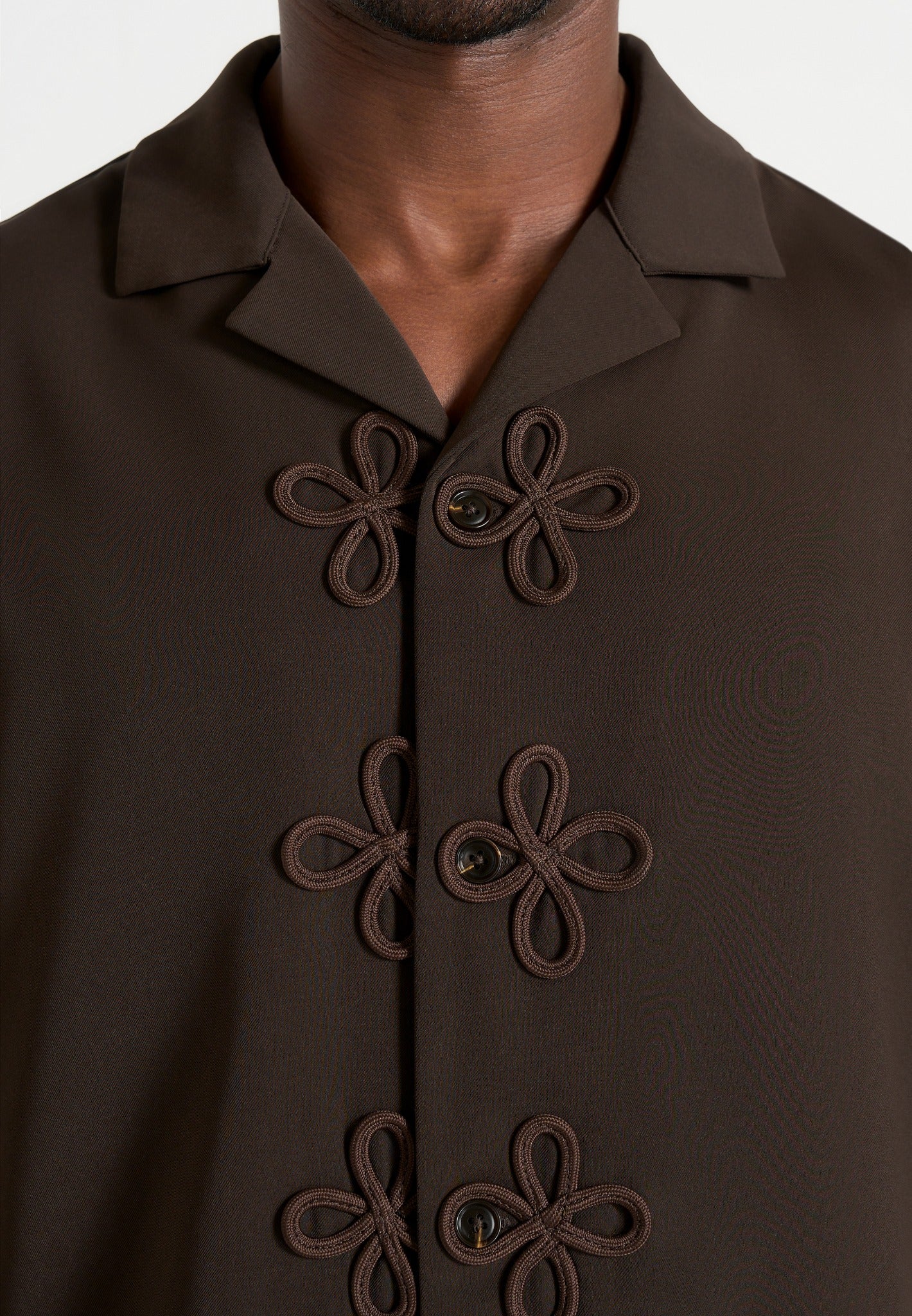Espen - Applique Detail Long Sleeve Shirt - Brown
