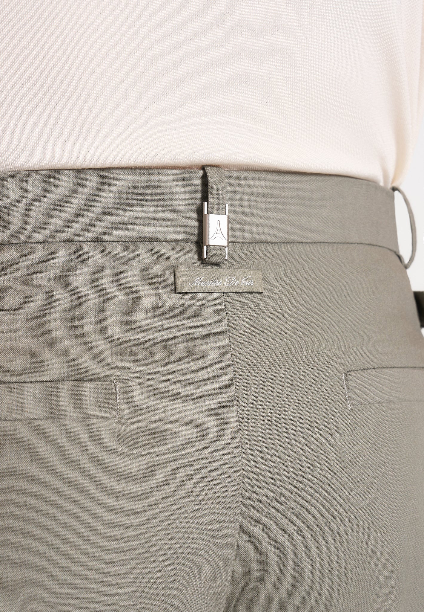 Dorian - Pleated Linen Trousers - Khaki