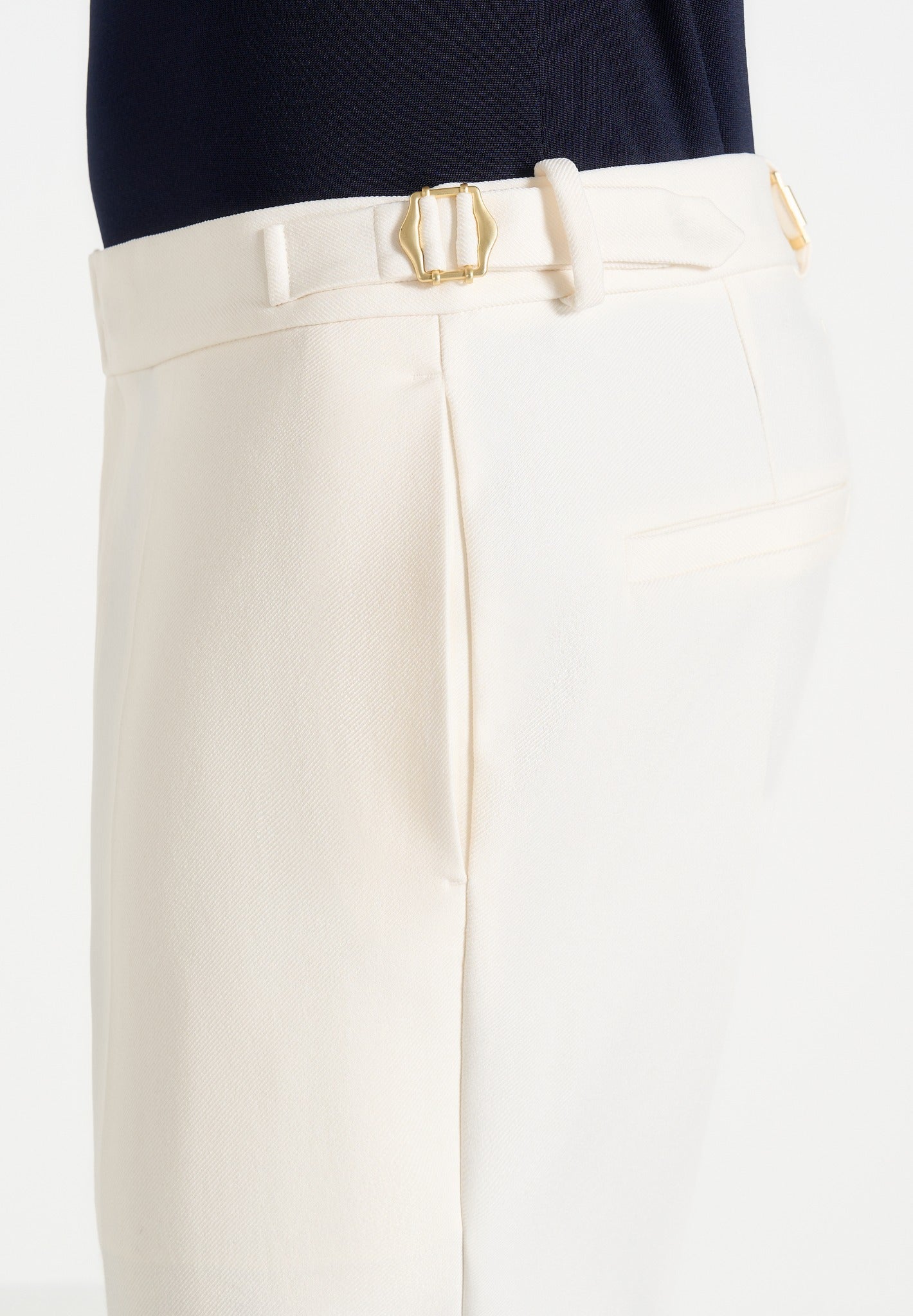 Hubert - Slim Fit Tailored Trousers - Off White