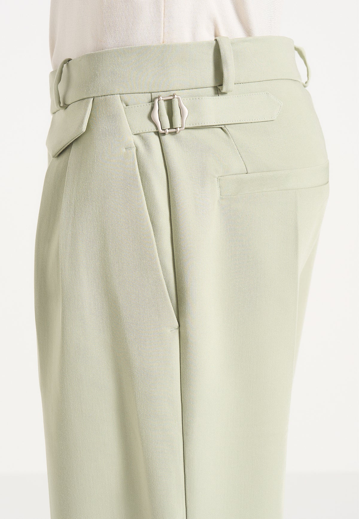 Pierre - Twin Pleat Tailored Trousers - Sage