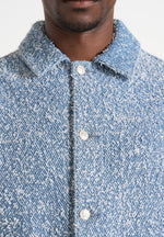 Damien - Boucle Denim Jacket With Back Pleat - Blue