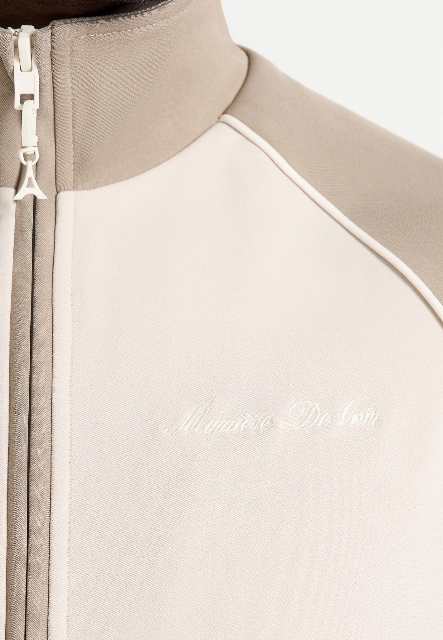 Signature Piped Track Jacket - Taupe/Beige