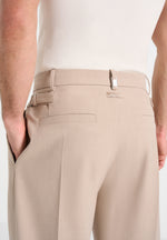 Pierre - Twin Pleat Tailored Trousers - Beige