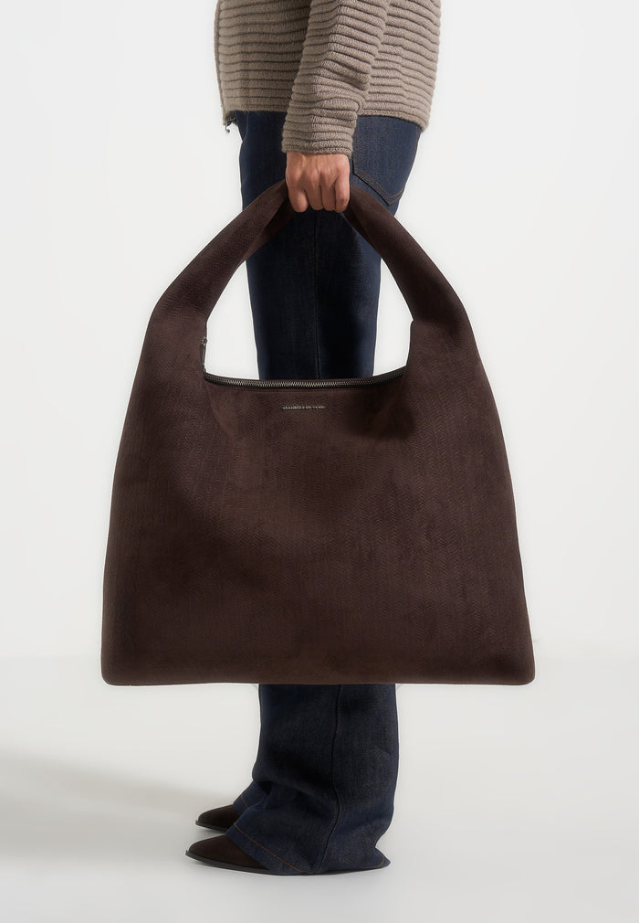 Aubin - Braided Suede Hobo Bag - Brown