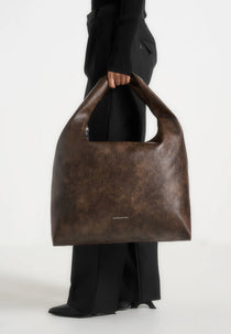 Aubin - Vintage Leather Hobo Bag - Brown