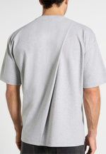 Hugo - Relaxed Fit Cotton T-Shirt With Pleat - Grey