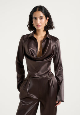 satia-satin-cowl-shirt-with-chain-detail-brown